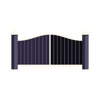 Black wrought iron gate protecting private property vector