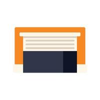 Automatic garage door with orange frame closing vector