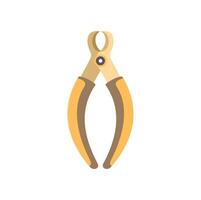 Yellow nail clipper for pet grooming in flat style vector