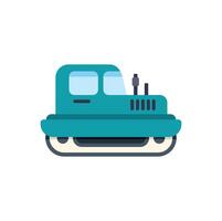 Heavy crawler tractor driving with cabin and continuous track vector