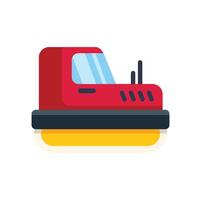 Red hovercraft floating on cushion of air vector