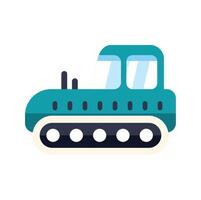 Green bulldozer driving with continuous track system vector