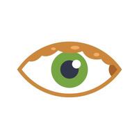 Green open eye looking upwards with long lashes vector
