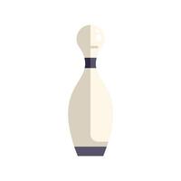 Single bowling pin standing tall on white background vector
