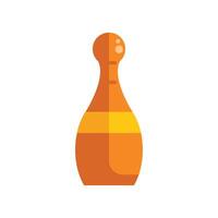 Orange bowling pin standing upright on white background vector