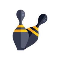 Two bowling pins standing upright on white background vector