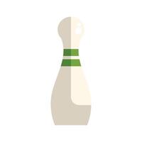 Single classic bowling pin standing tall on white background vector