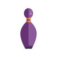 Purple bowling pin standing up on white background vector