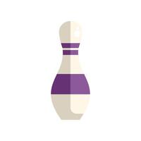 Purple and white bowling pin standing upright on white background vector