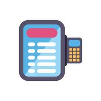 Electronic cash register showing blank receipt for customer in store vector
