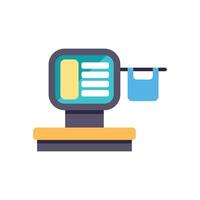 Self checkout machine with screen showing payment options for purchases vector
