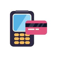 Dataphone processing credit card payment transaction vector