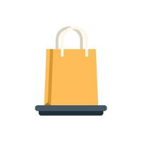 Shopping bag standing on a checkout counter vector
