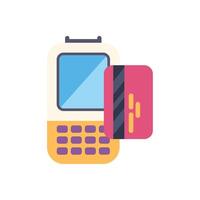 Dataphone processing credit card payment using nfc technology vector