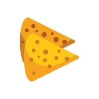 Two crunchy triangular nachos chips presenting an appetizing snack vector