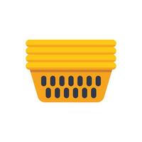 Empty laundry basket with folded clothes inside waiting to be put away vector
