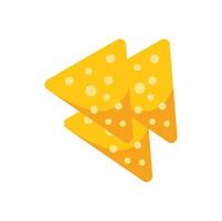 Two nachos chips are piled on top of each other forming an appetizer vector