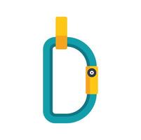 Modern locking carabiner for safe climbing activities vector
