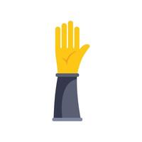 Hand wearing protective glove showing number five gesture vector