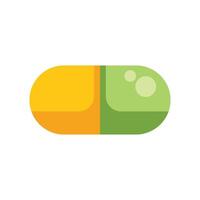 Green and yellow pill icon representing healthcare and medicine vector
