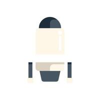 Cute robot standing and looking around modern technologies flat illustration vector