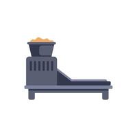Factory machine processing raw materials with conveyor belt system vector