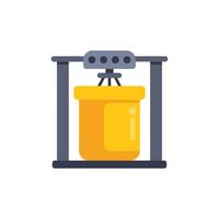 3d printer creating an object layer by layer from resin vector