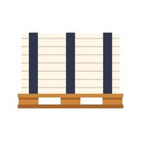 Stacked boxes on wooden pallet secured for shipping and delivery vector