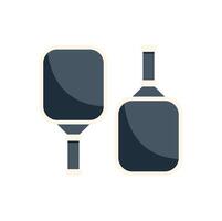 Two pickleball paddles lying crossed over each other vector