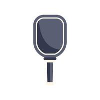 Hand mirror with black oval reflecting surface and wooden handle vector