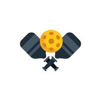 Pickleball paddles forming an x with ball in the middle vector