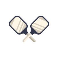 Two pickleball rackets crossing in the middle with white background vector