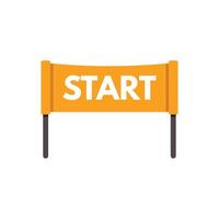 Starting line banner announcing beginning of race vector
