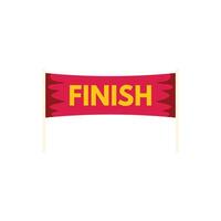 Red finish line archway announcing completion of race vector