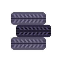 Stack of three tires for car repairing presenting tread pattern vector