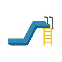 Blue water slide with ladder leading to diving platform icon vector