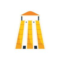 Triple water slide standing on white background vector