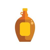 Glass bottle full of maple syrup with blank label for branding vector