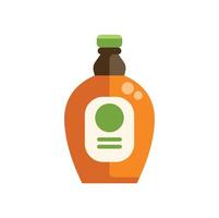 Orange bottle with green label representing alcohol or liquor product vector