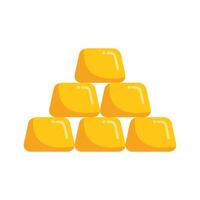 Stack of gold bars forming a pyramid shape vector
