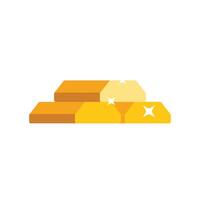 Three gold bars stacked together sparkling on white background vector