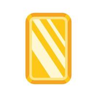 Gold ingot shining with diagonal lines reflecting light vector