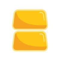 Two gold bars stacked on top of each other vector