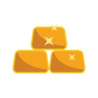 Three gold bars shining making a stack of gold bullion vector