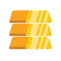 Three gold bars stacked on top of each other vector