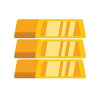 Stack of three gold bars gleaming in the light vector
