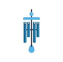 Blue wind chime hanging and making relaxing sounds vector