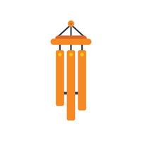 Orange wind chime hanging and making relaxing sounds vector