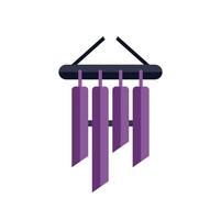 Purple wind chime hanging and making calming sounds vector