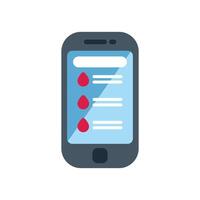 Smartphone showing blood donation application interface vector